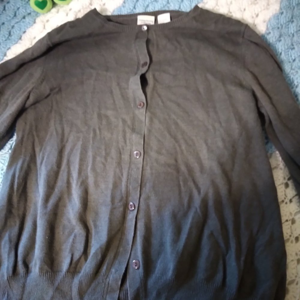 Dark gray maternity cardigan sweater